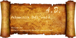Adamcsik Dévald névjegykártya